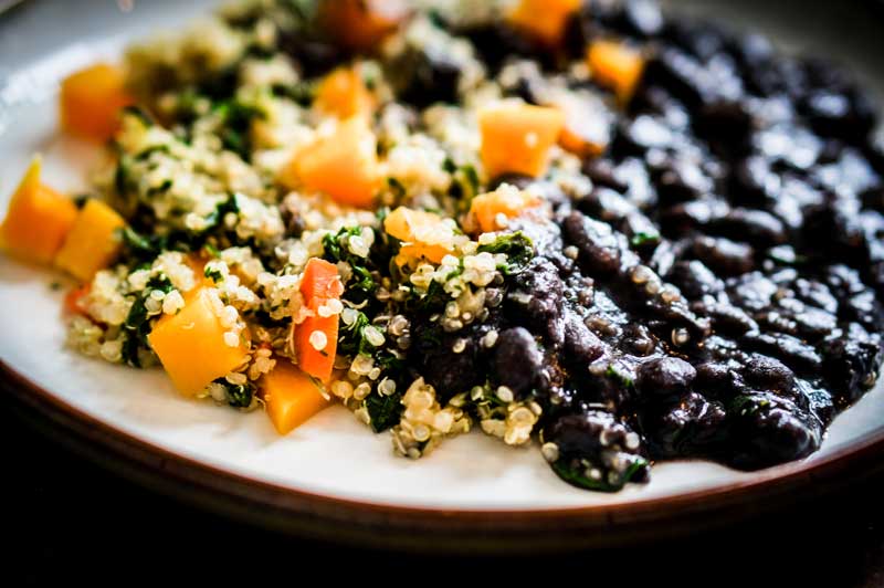 quinoa with vegetables and black beans salad