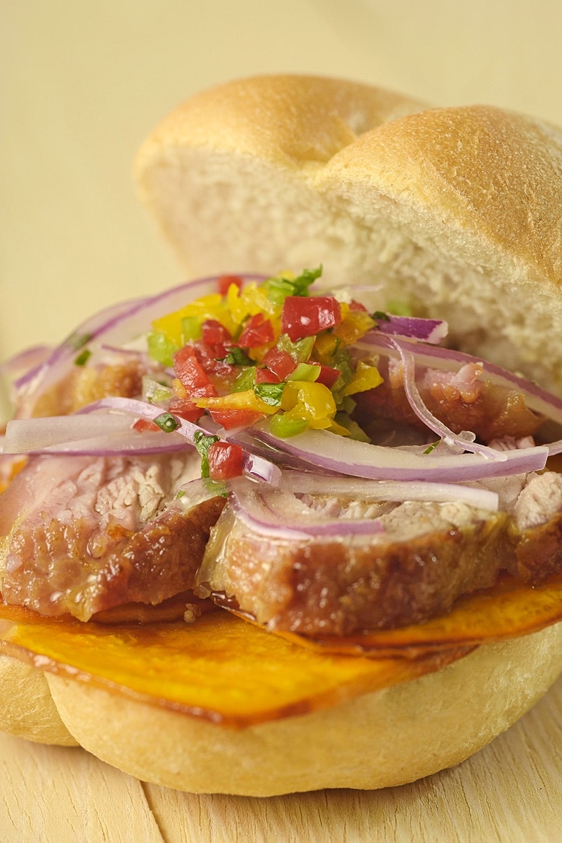 Pan Con Chicharron Peruvian Pork Sandwich 1