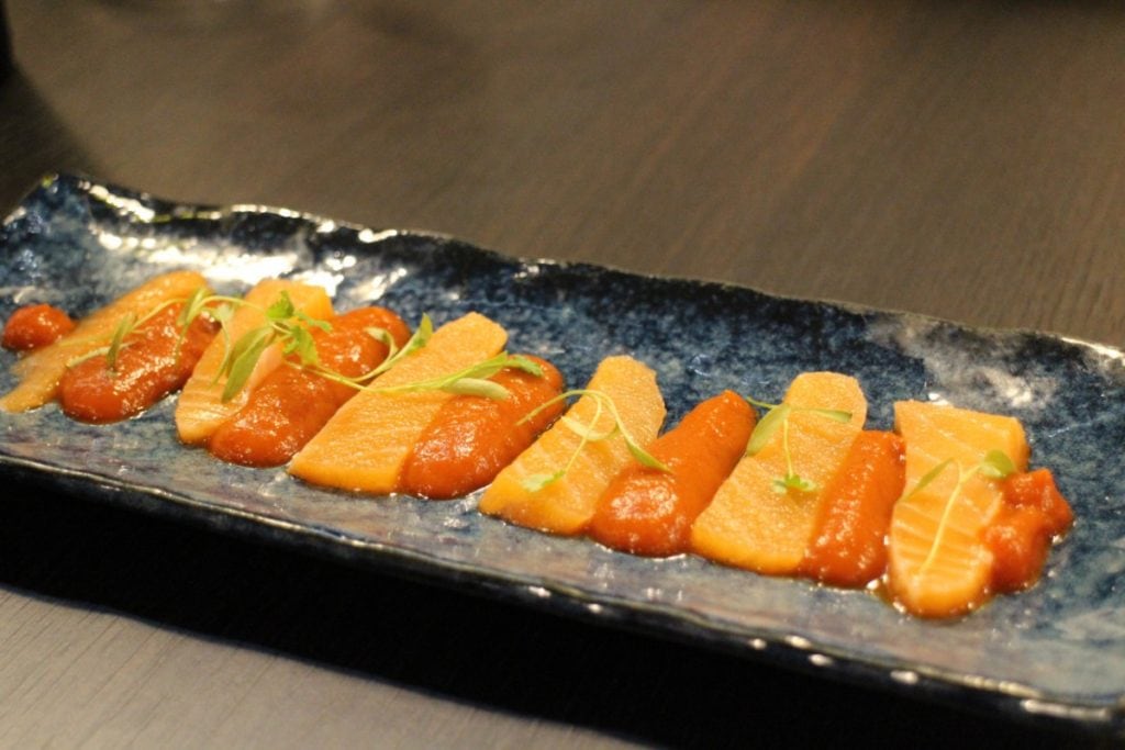 Salmon Tiradito: Nikkei food from Peru