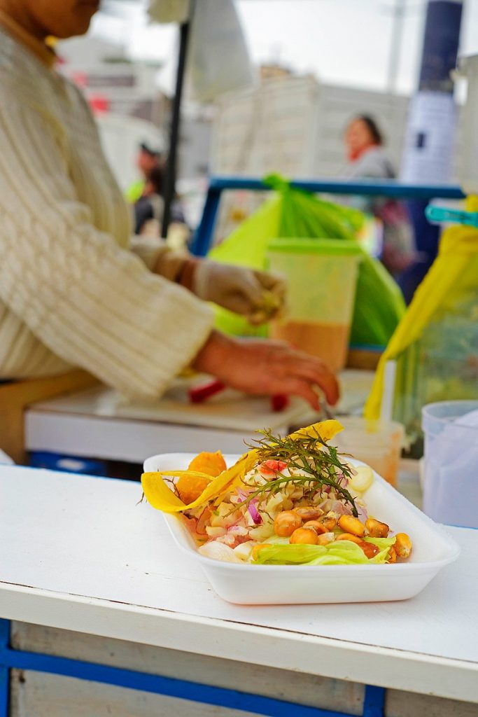 Ceviche sold on the streets of Lima