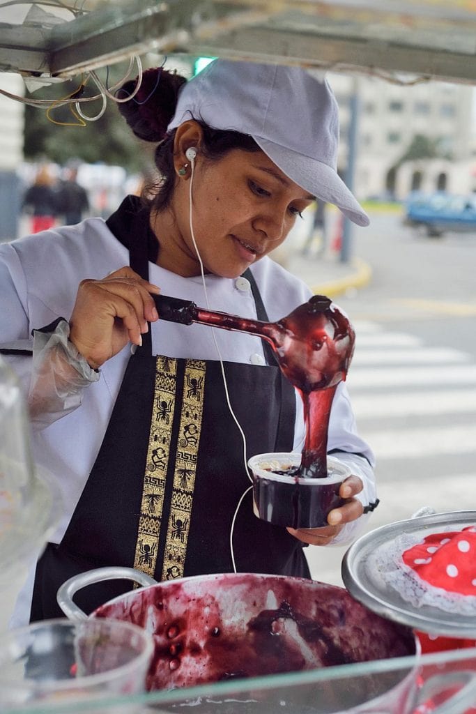 Mazamorra morada being prepared