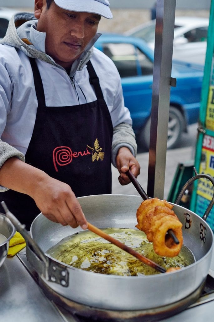 Preparing picarones on the streets of lima