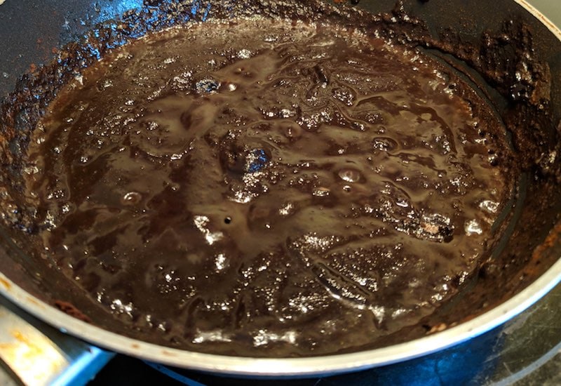 melting the chocolate in a pan