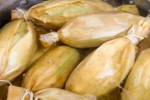 boiling tamales in water
