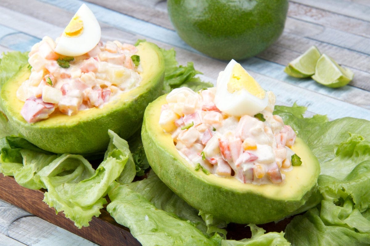 Vegetarian Peruvian palta rellena stuffed avocado recipe