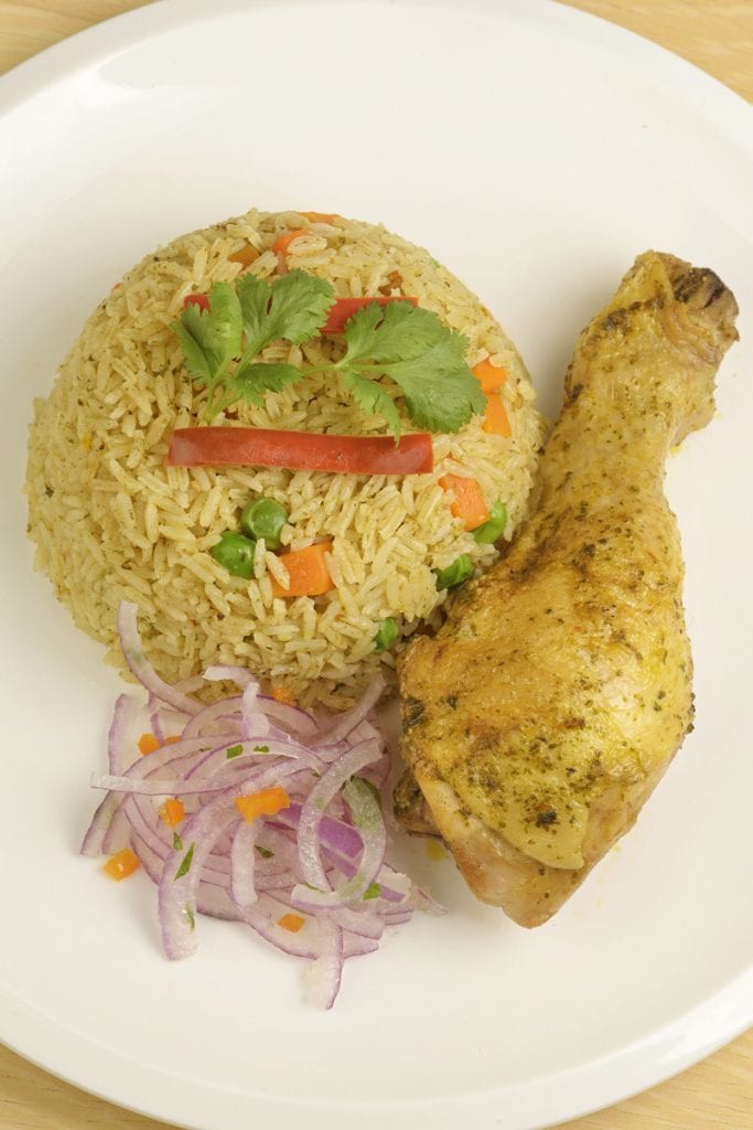 Peruvian chicken and rice dish