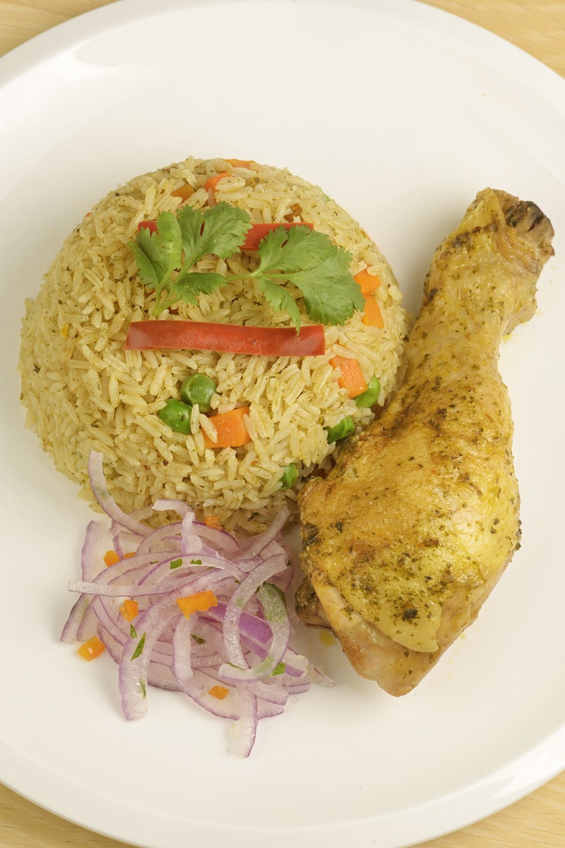 Peruvian chicken and rice dish