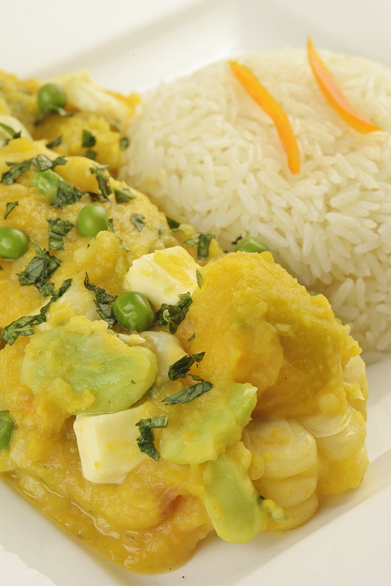 close up of peruvian pumpkin stew dish