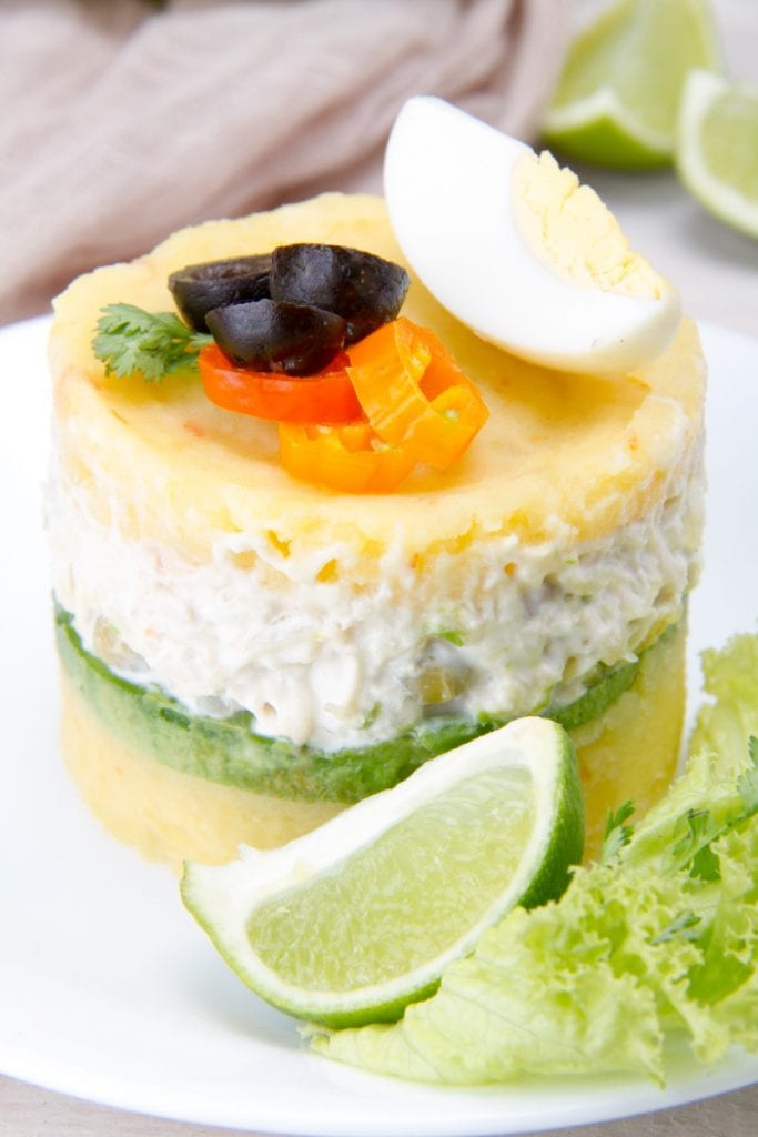 Causa With Lime Pepper Olives