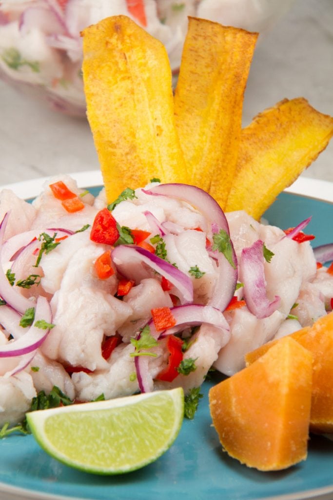 Peruvian Ceviche With Plantain Lime