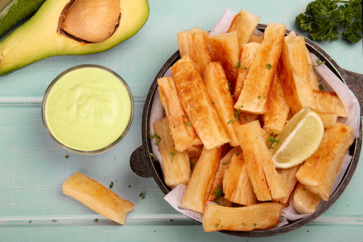 Yuca Fried Sticks With Avocado Sauce