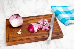 Step 3 Peeled And Cubed Onions And Garlic