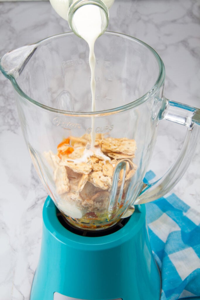 Step 3 Add Crackers Queso Fresco Peppers To Blender