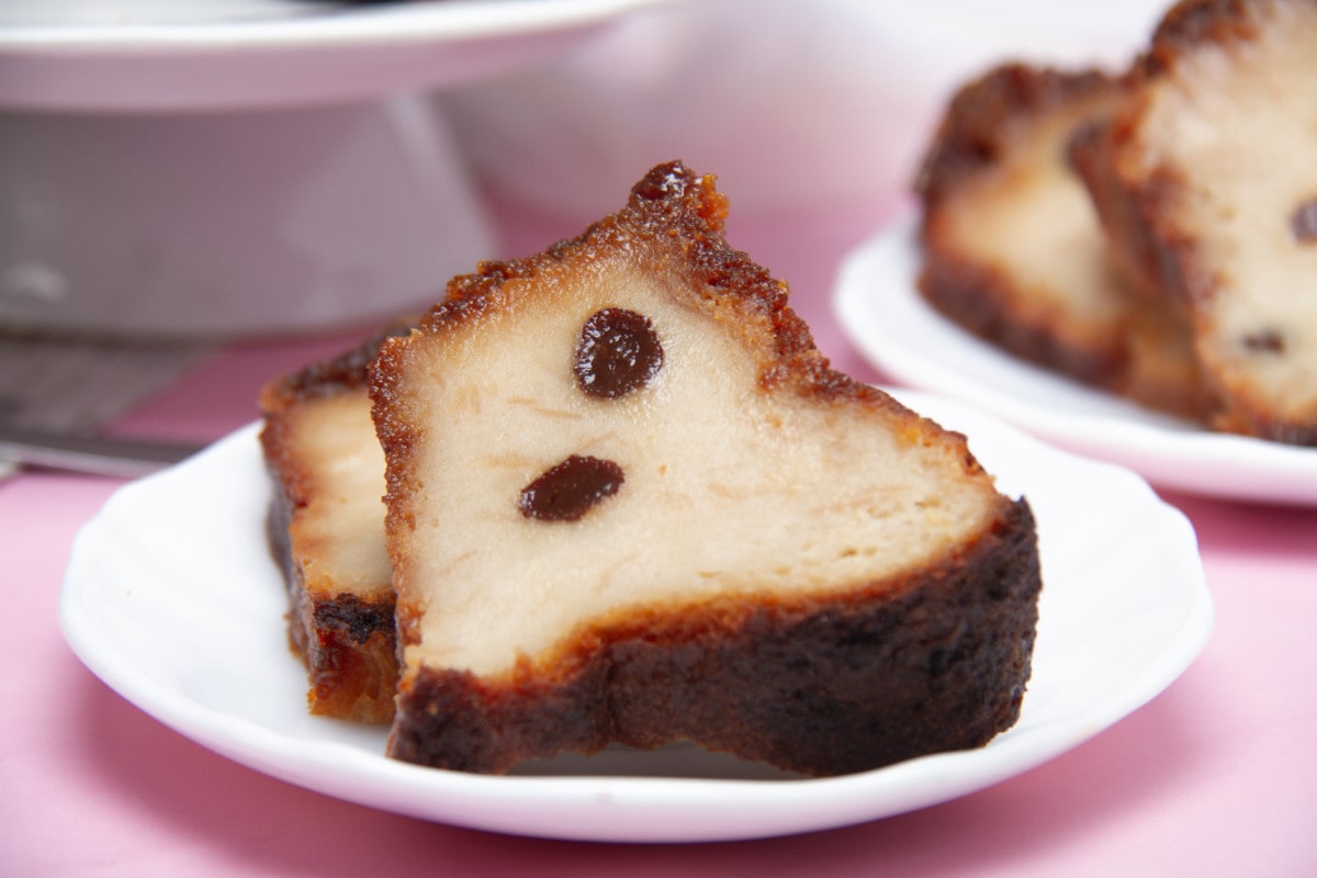 Close Up Of Bread Pudding Slice