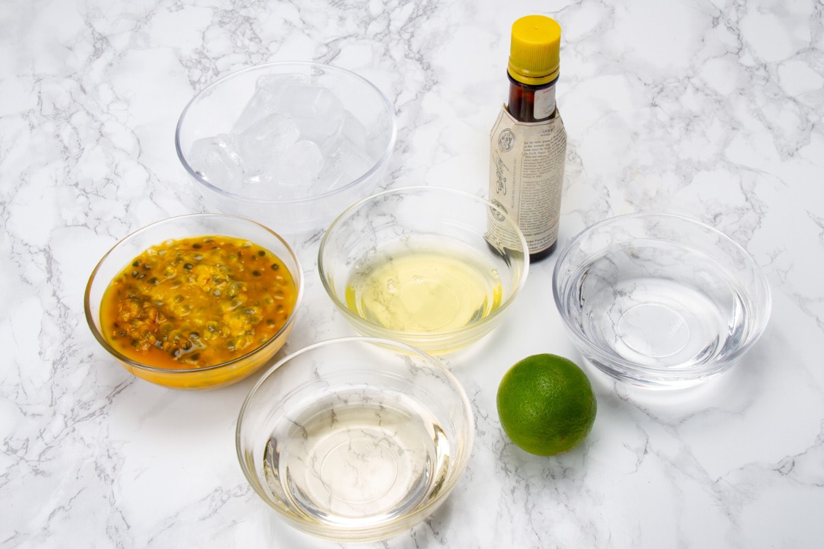 Ingredients For Maracuya Peruvian Pisco Sour