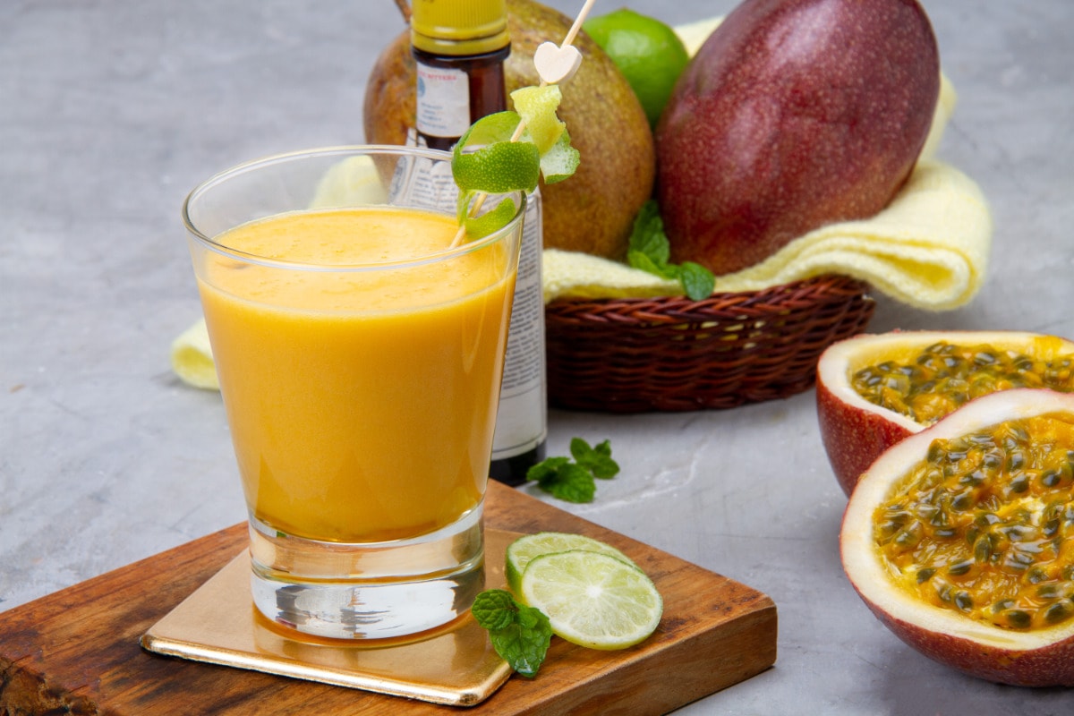 Passionfruit Pisco Sour Drink From Peru With Fruits