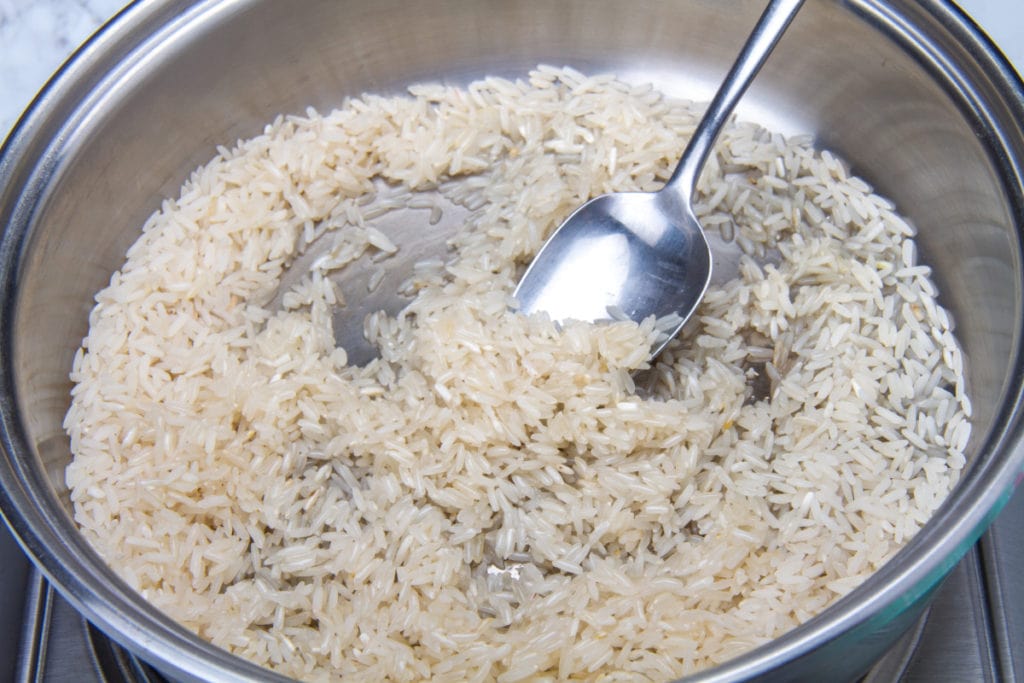 step 7 rice in small pot