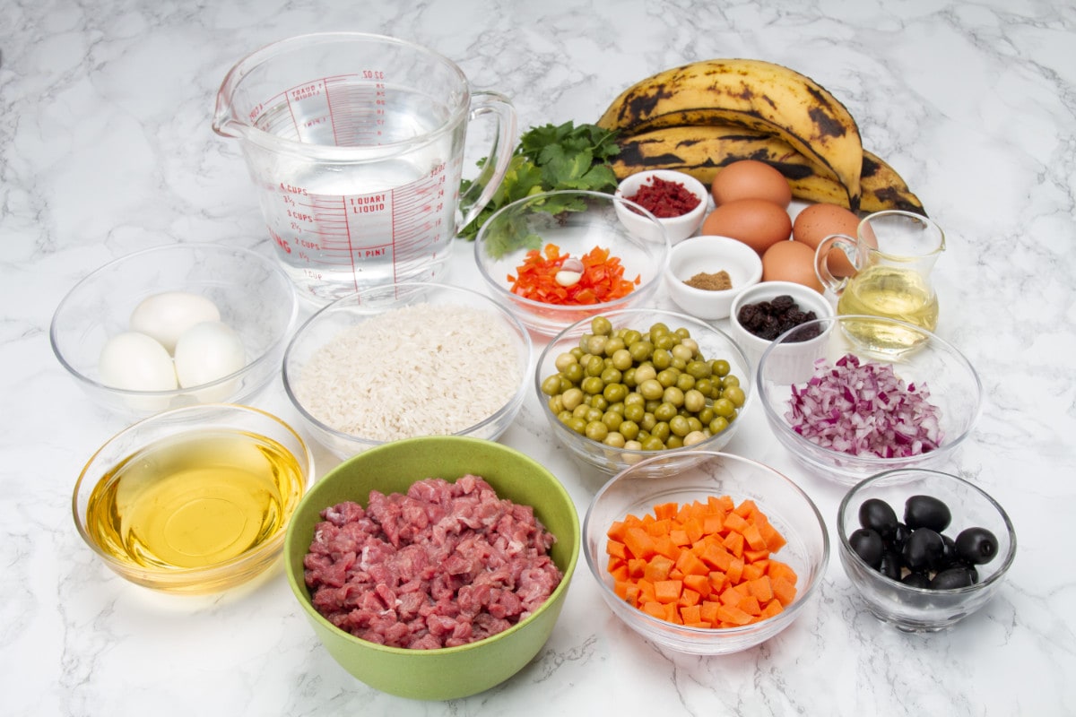 peruvian arroz tapado ingredients