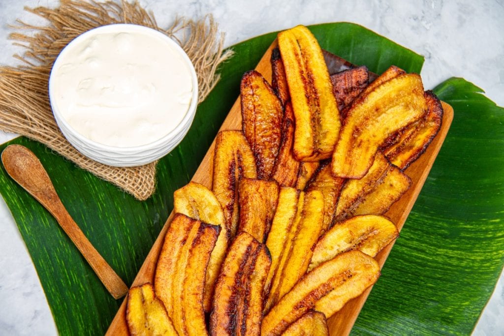 ripe deep fried fried plantain slices