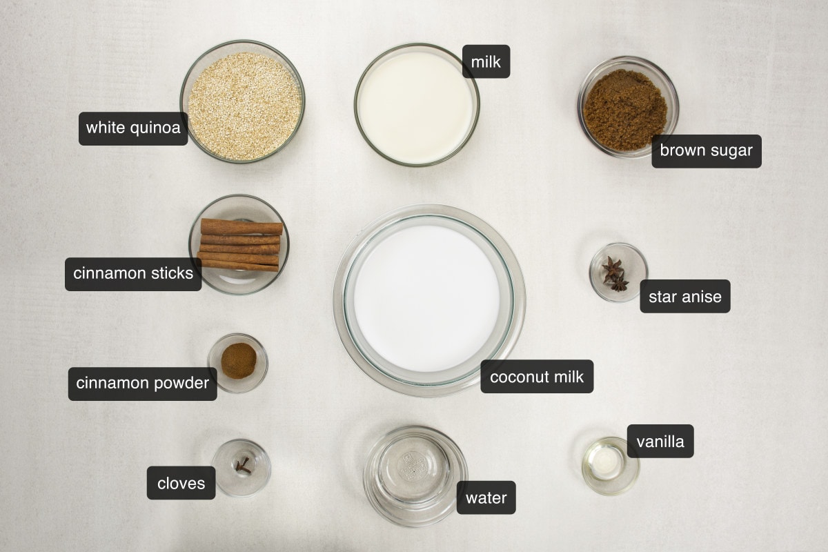 peruvian quinoa milk pudding ingredients