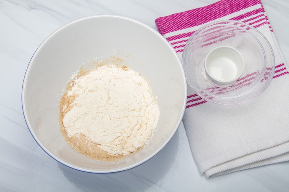step 1 combine wheat flour water yeast in a bowl