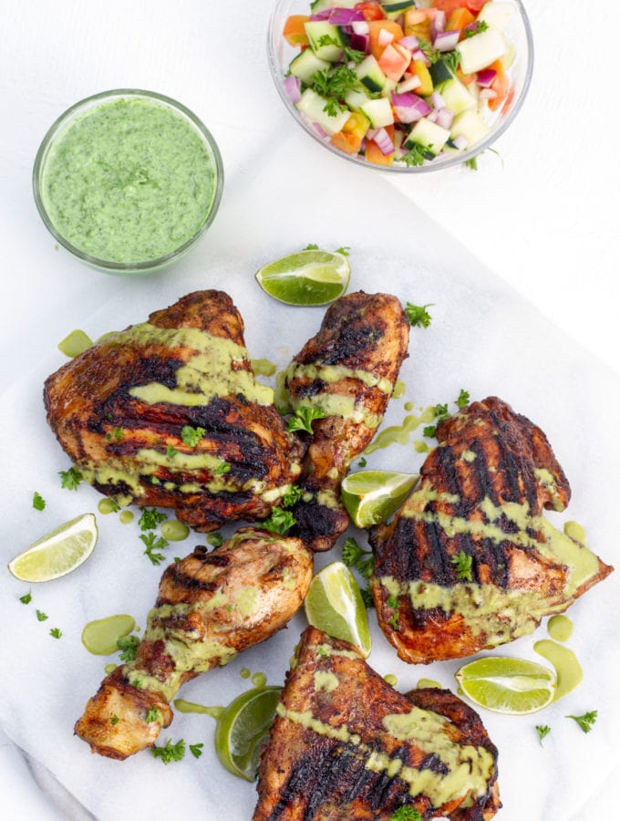 peruvian style grilled chicken pieces