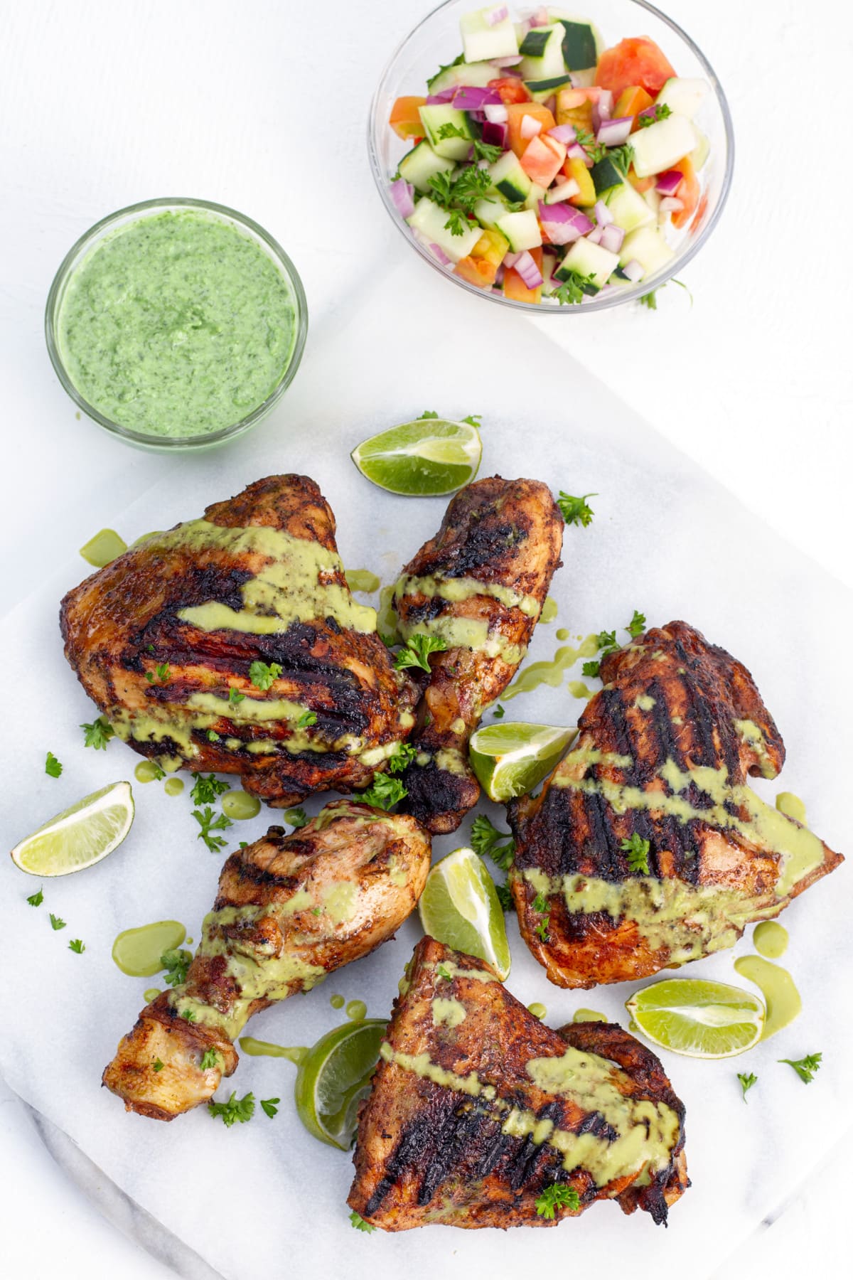 peruvian style grilled chicken pieces