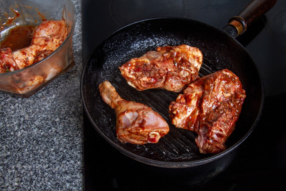 step 6 cook chicken on grill pan