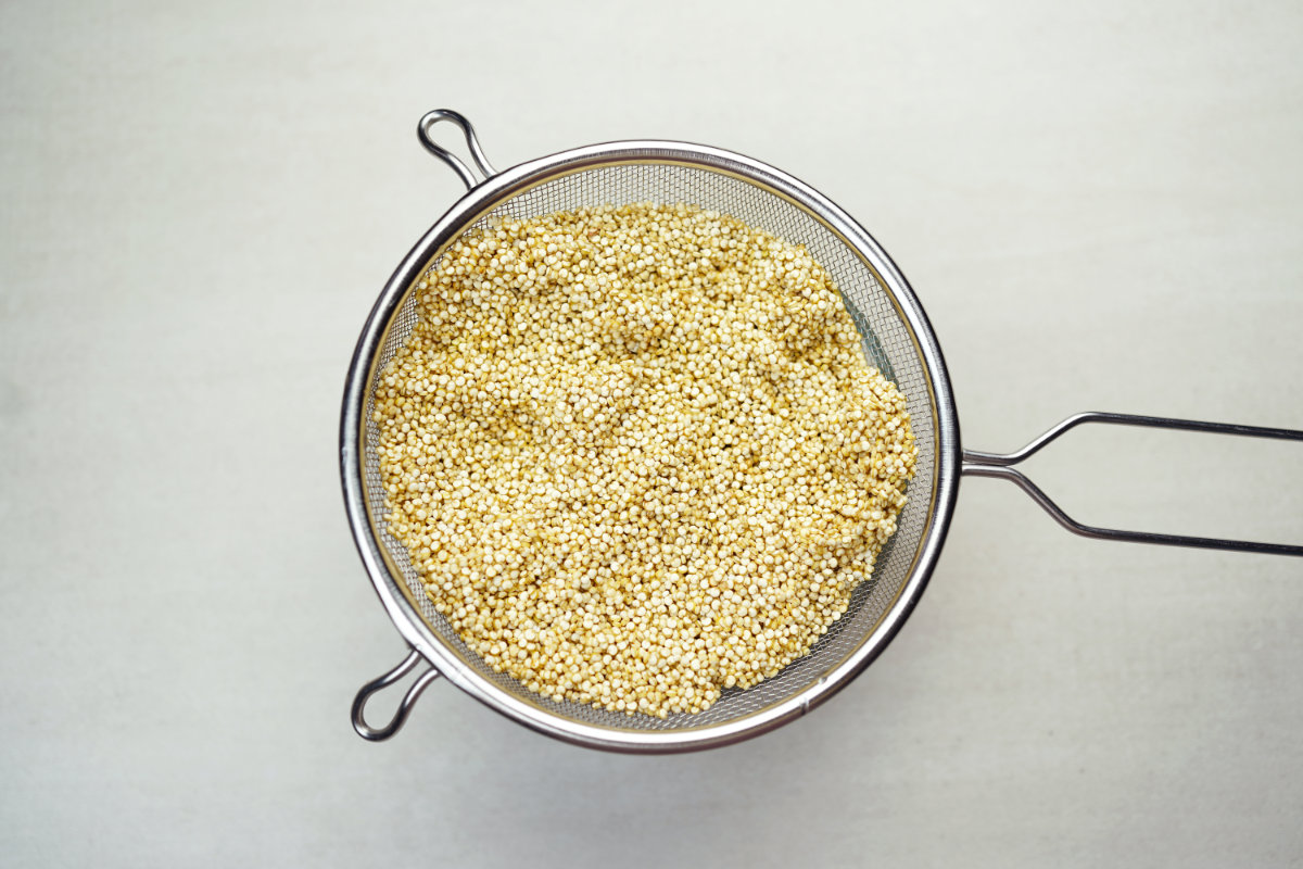 step 7 wash the quinoa grains