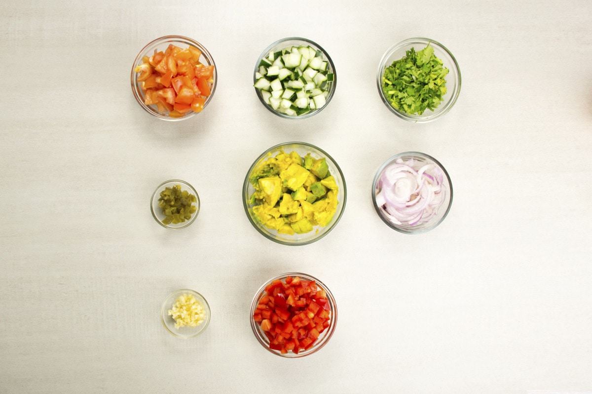 step 1 chopped medium tomatoes peppers