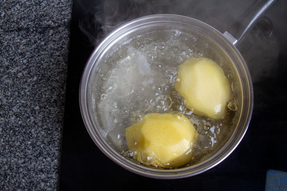step 4 boil the potatoes whole