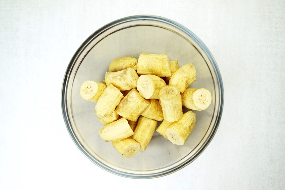 Step 2 Cutting Plantains into Two-inch Pieces