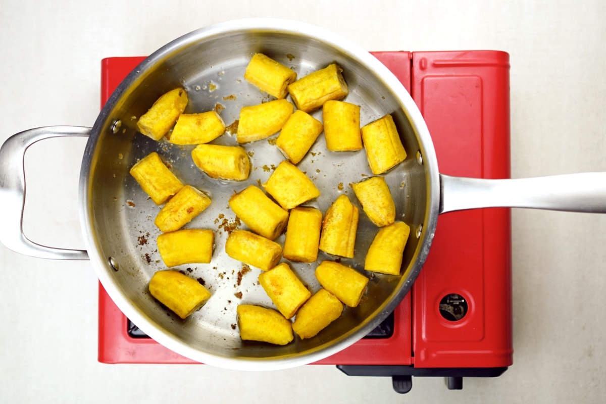 Step 3 Frying Plantains until Golden Brown