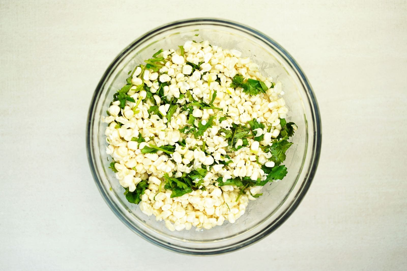 step 2 add the corn kernels and cilantro