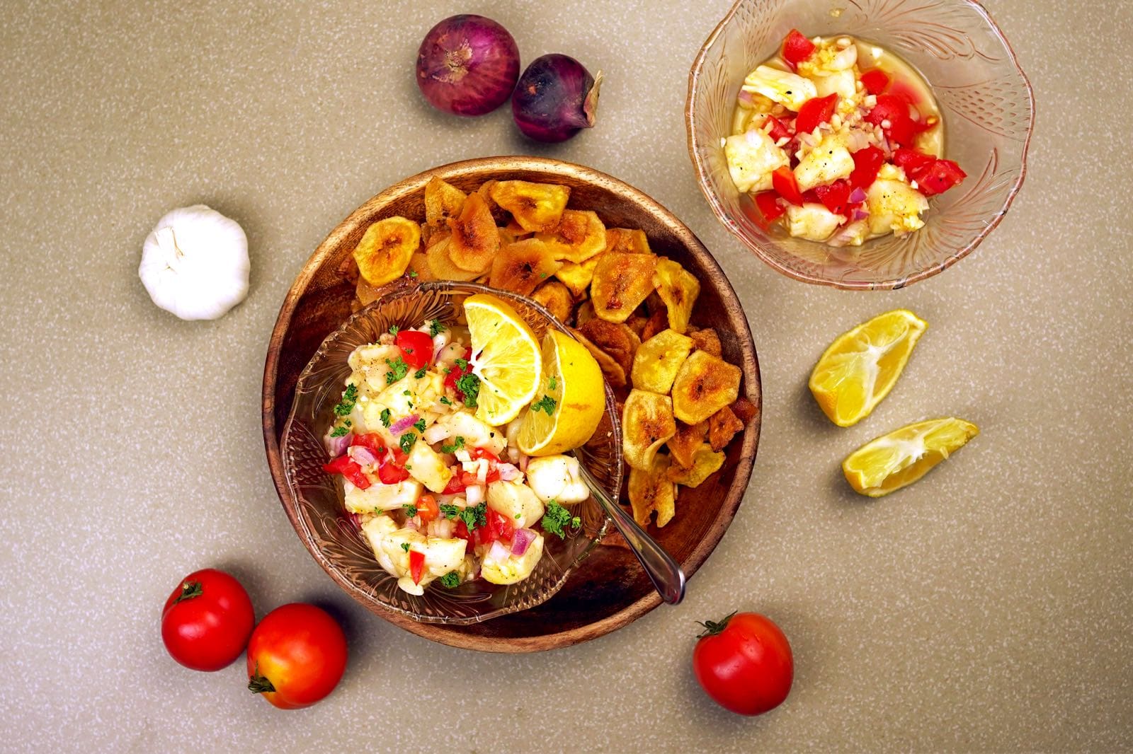 Peruvian ceviche wth scallops - scallop vieira