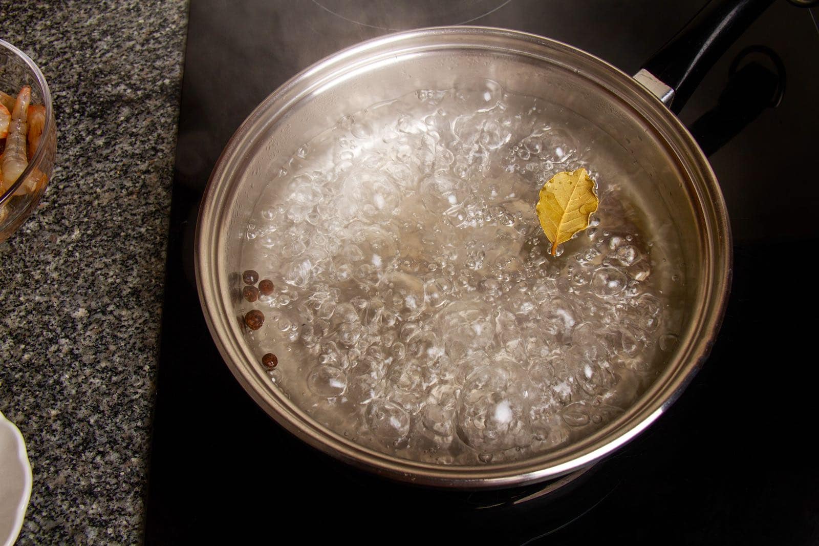 step 1 pouring water and adding spices